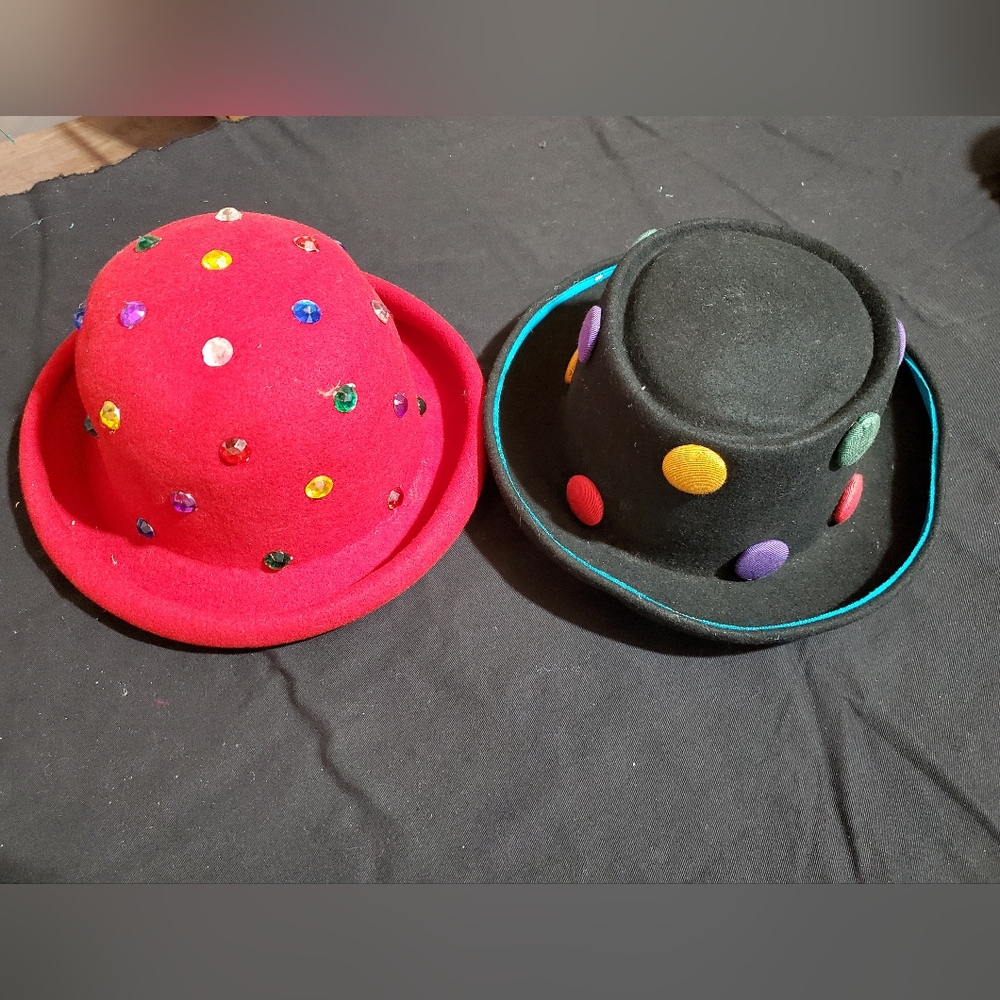 2 decorative hats theatre costume